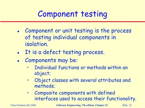Component Testing に対する画像結果