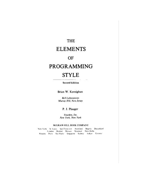 Image result for Elements of Programming Style