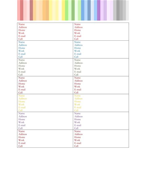 Image result for Print Out Address Book