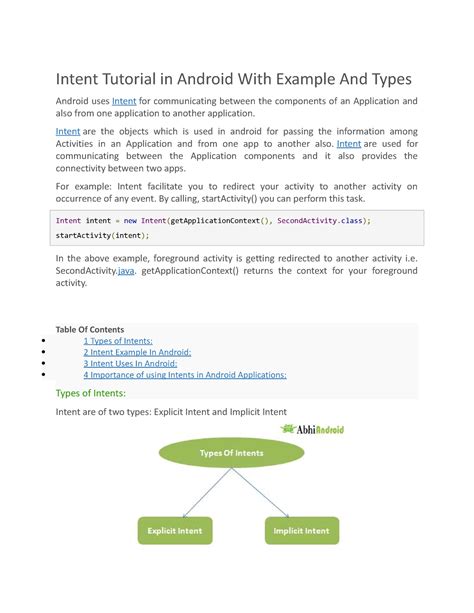 Afbeeldingsresultaten voor Android Intent Example