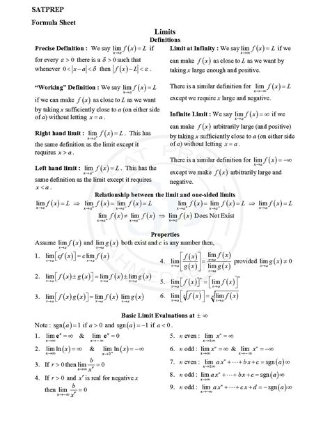 Image result for Calculus Math Sheet