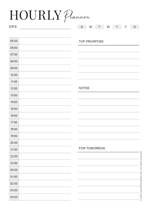 Image result for Weekly Hourly Planner Printable