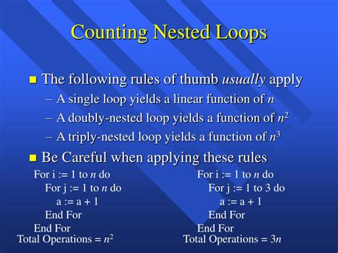 Image result for Step Count for Nest Loop Step Count Formula