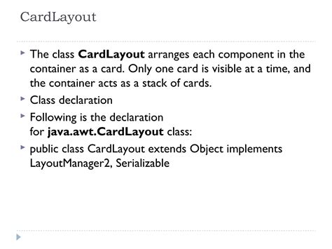 Toradh íomhá ar Show Card Layout Java