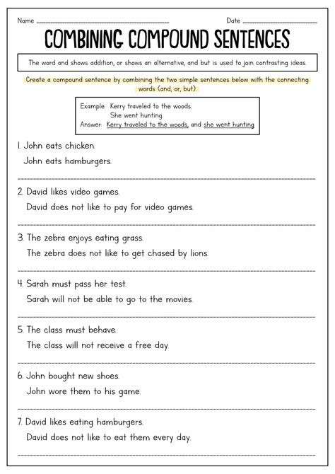 Image result for Complex Sentences Worksheet 3rd Grade