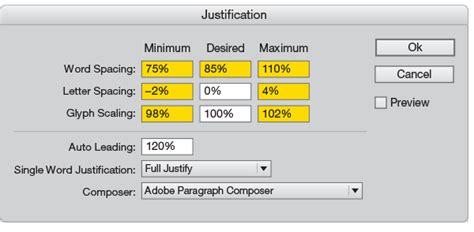 Image result for Justification InDesign