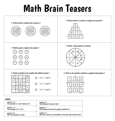 Image result for Thinking Puzzles for Math Class