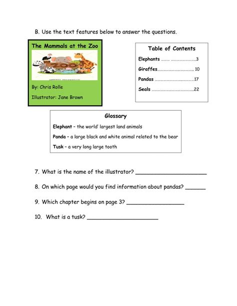 Image result for Text Features Quiz