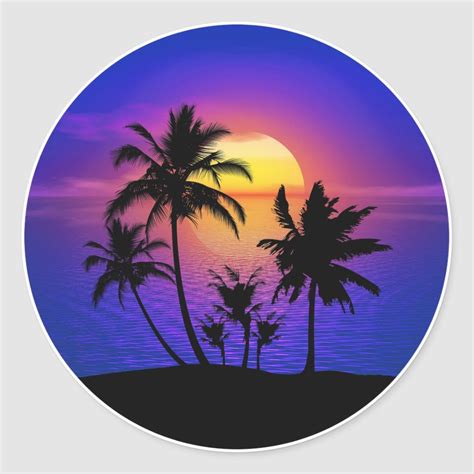 Image result for Palm Tree Sunset Sticker