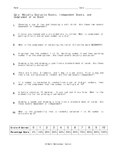 Image result for Mutually Exclusive Events Math Questions