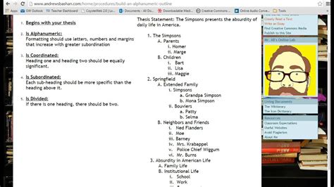 Alphanumeric Outline Format Example に対する画像結果