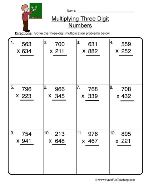 Image result for Multiplying 3-Digit by 1 Digit