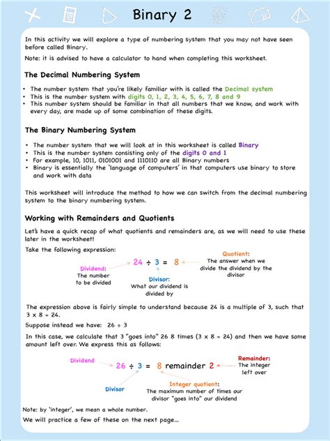 Binary Multiplication Worksheet に対する画像結果