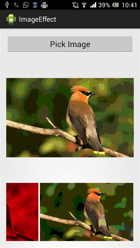 Toradh íomhá ar Image Filters Android Implementation