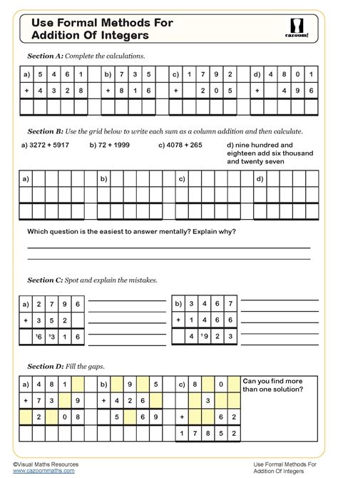 Toradh íomhá ar Creative Integer Worksheet
