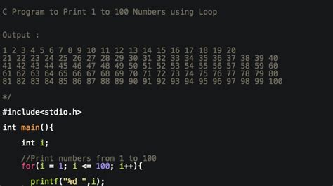 Toradh íomhá ar How to Print Something 100 Times Using for Loop