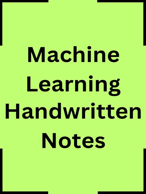 Image result for Machine Learning Handwritten Notes PDF