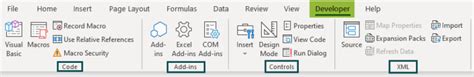 Image result for Developer Tab in One Drive Excel