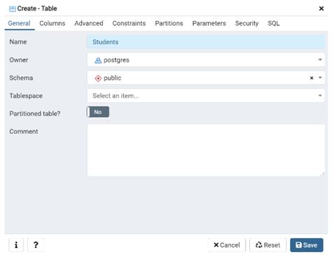 Image result for PostgreSQL Create Table for Students List