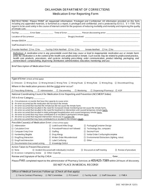 Image result for Printable Medication Error Reporting Form