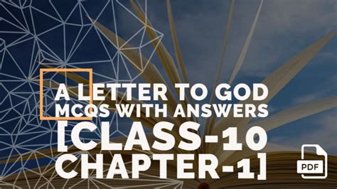 Class 10 English Chapter 1 a Letter to God Most Question に対する画像結果