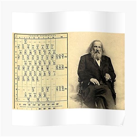 "Dmitri Mendeleev & Periodic Table" Poster for Sale by VintagePeople ...