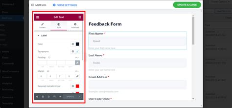 Toradh íomhá ar Widgit Feedback Form