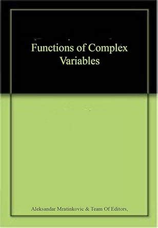 Image result for +Ffunctions of Complex Variables