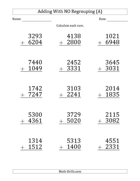 Image result for 4 Digit Algorithm Adition and Subtraction Worksheets