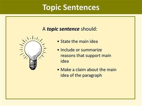 Image result for Topic Sentence