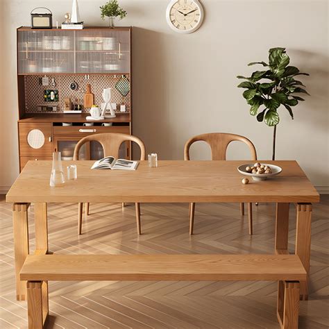 Image result for Light Wood Rectangular Dining Table