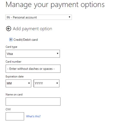 Image result for Add Credit Card Windows Message