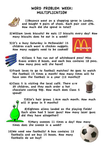 Afbeeldingsresultaten voor Two-Step Word Problems KS2