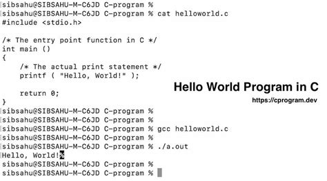 Image result for C Code for Hello World