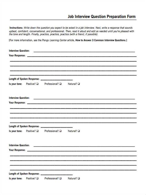 Image result for Interview Questionnaire Form