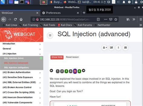 Image result for SQL Injection Kali Screen Shot