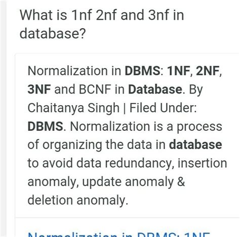 Example for 3NF के लिए छवि परिणाम