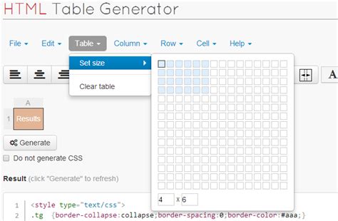 Image result for HtmlTable Code Generator