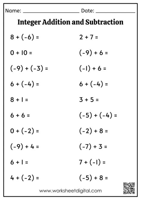 Image result for Integers Activity Worksheet
