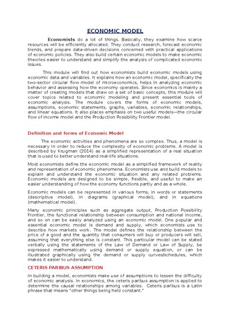 Image result for Basic Economic Model