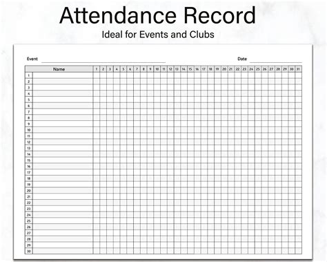 Toradh íomhá ar Attendance Record