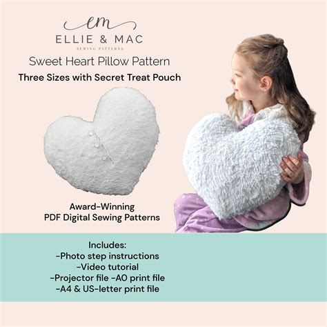 Toradh íomhá ar Free Heart Pillow Sewing Pattern