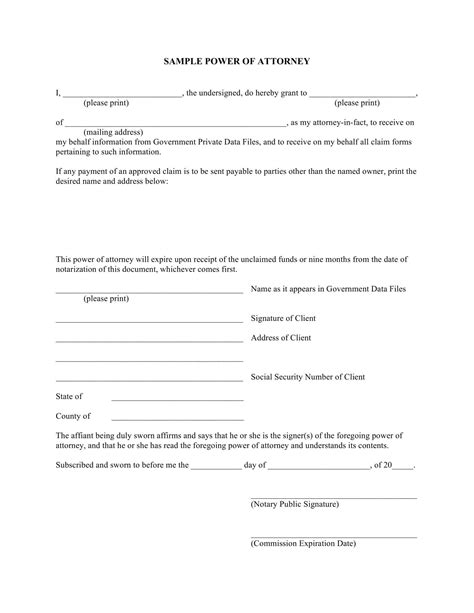 Power of Attorney Form Template に対する画像結果
