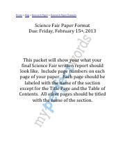 Image result for Examples of Science Fair Papers