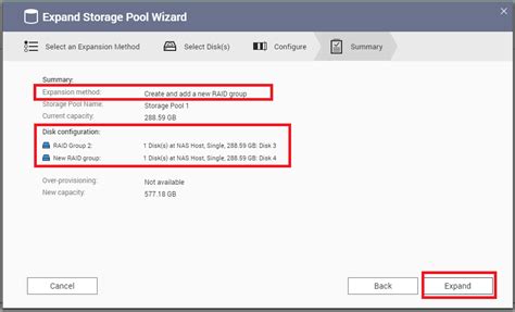 Toradh íomhá ar QNAP Expand Volume