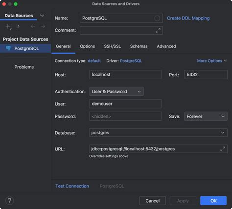 Toradh íomhá ar IntelliJ IDEA Database Connection