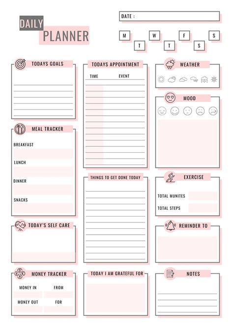 Image result for Daily Planner Examples