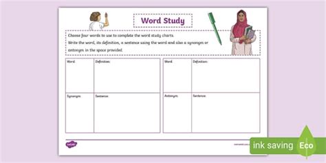 Image result for Vocabulary Study Worksheet