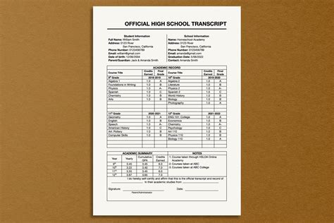 Image result for Printable Blank Transcript