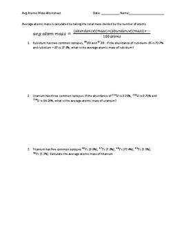 Image result for Calculating Average Atomic Mass